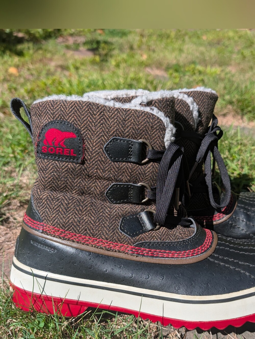 Sorel Tivoli Herringbone Waterproof Boots Women's 8